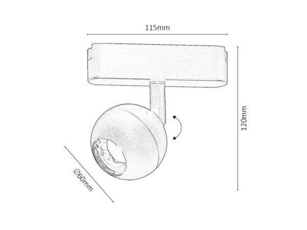 lampa spot led pe sina