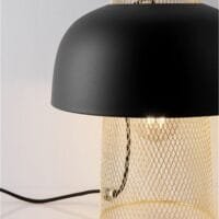 Lampă de birou neagră-aurie Nova Luce Sqube E27 IP20
