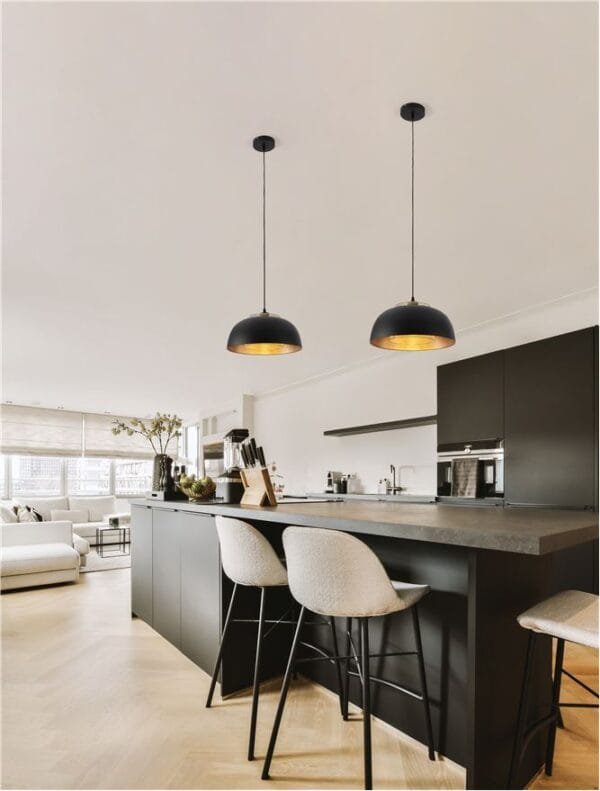 Pendul negru-auriu Nova Luce Sqube E27 IP20