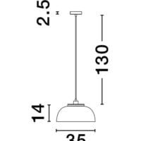 Pendul negru-auriu Nova Luce Sqube E27 IP20