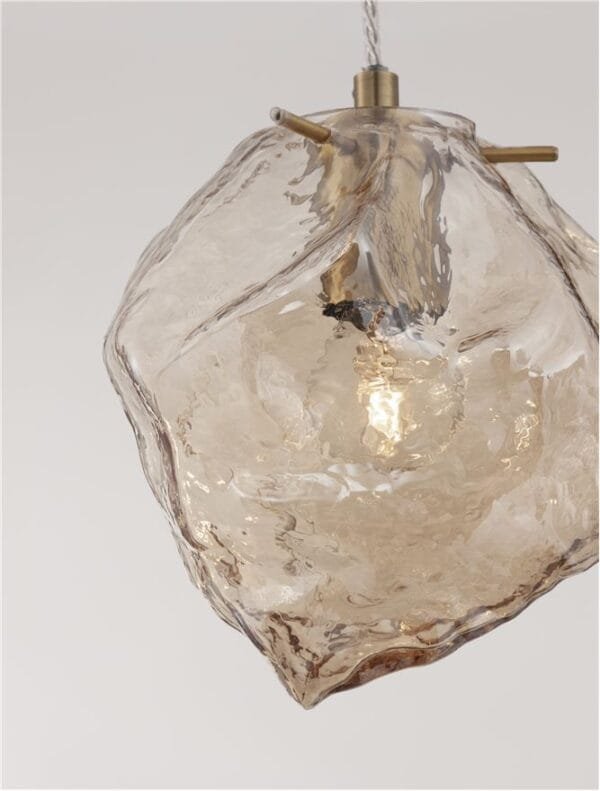 Pendul sticlă de culoarea chilimbarului Nova Luce Odelle 1X5W