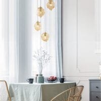 Pendul sticlă de culoarea chilimbarului Nova Luce Odelle 5X5W