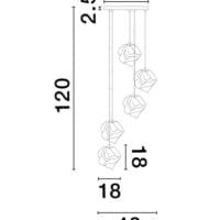Pendul sticlă de culoarea chilimbarului Nova Luce Odelle 5X5W