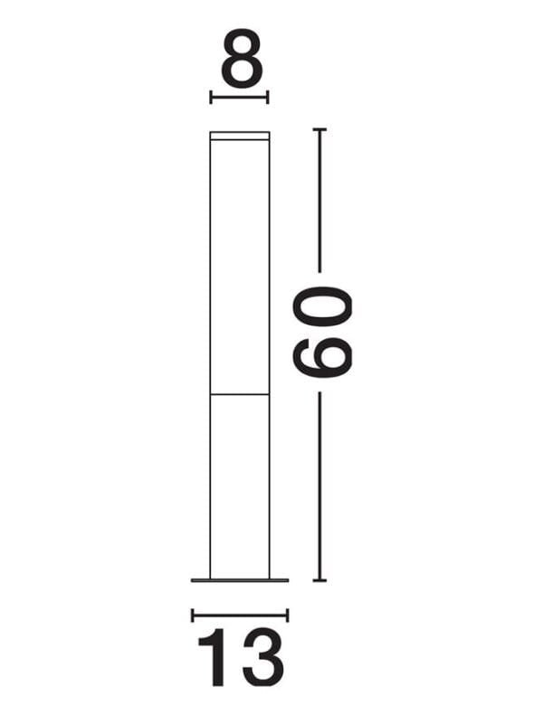 Stâlp LED pentru alee cu protecție anti-sare Nova Luce Tube 6W