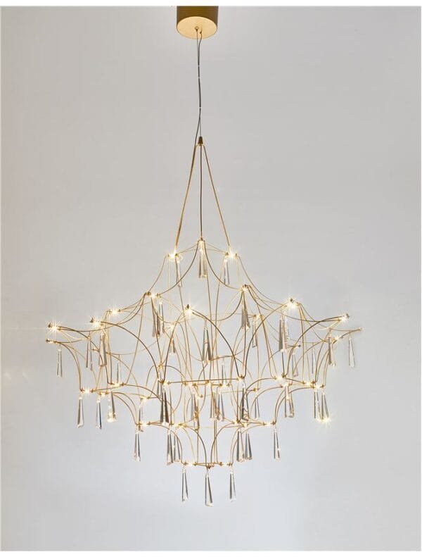 Candelabru auriu cu cristale LED Nova Luce Goro