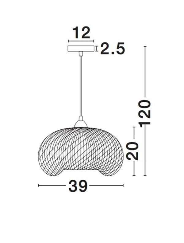 Pendul din bambus Nova Luce Scarlet D39 E27