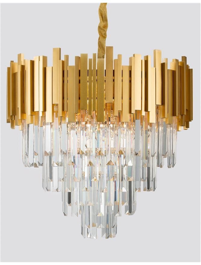 Candelabru din cristal și metal auriu Nova Luce Grane E14