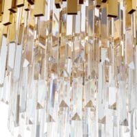 Candelabru din cristal și metal auriu Nova Luce Grane E14