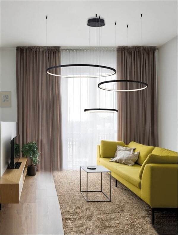 Lustră LED dimabilă neagră Nova Luce Purple 80W 3000K