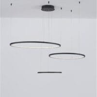 Lustră LED dimabilă neagră Nova Luce Purple 80W 3000K