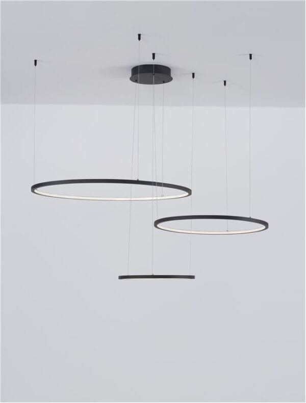 Lustră LED dimabilă neagră Nova Luce Purple 80W 3000K