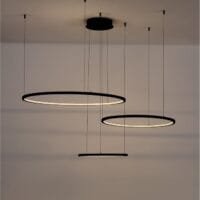 Lustră LED dimabilă neagră Nova Luce Purple 80W 3000K