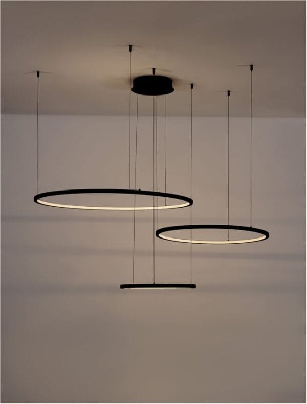 Lustră LED dimabilă neagră Nova Luce Purple 80W 3000K