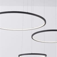 Lustră LED dimabilă neagră Nova Luce Purple 80W 3000K