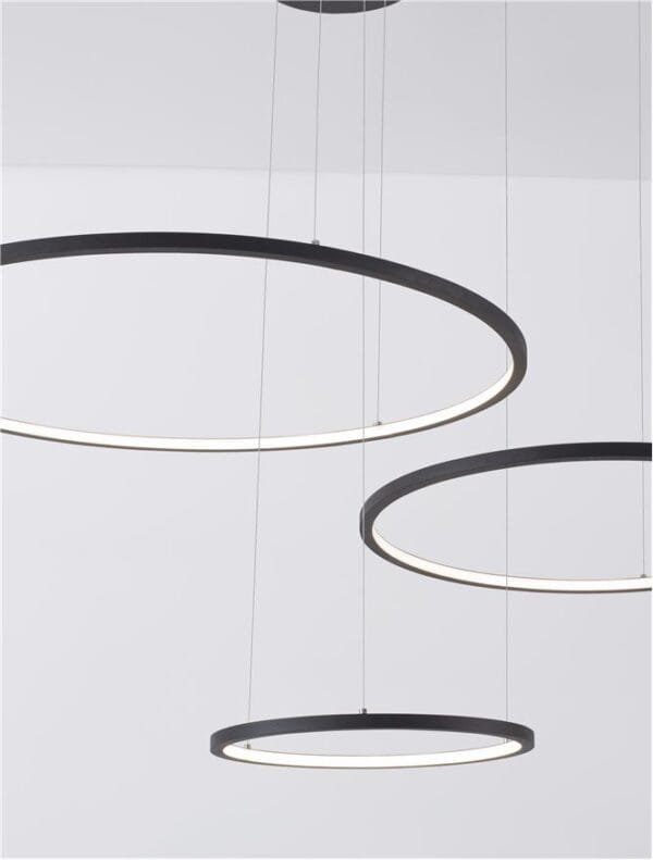 Lustră LED dimabilă neagră Nova Luce Purple 80W 3000K