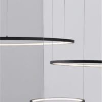 Lustră LED dimabilă neagră Nova Luce Purple 80W 3000K