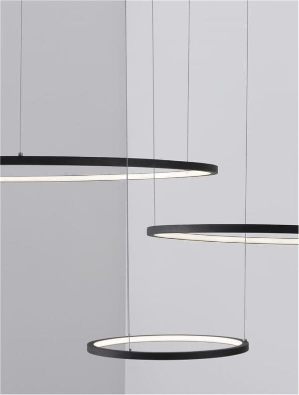 Lustră LED dimabilă neagră Nova Luce Purple 80W 3000K