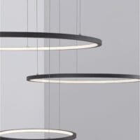 Lustră LED dimabilă neagră Nova Luce Purple 80W 3000K