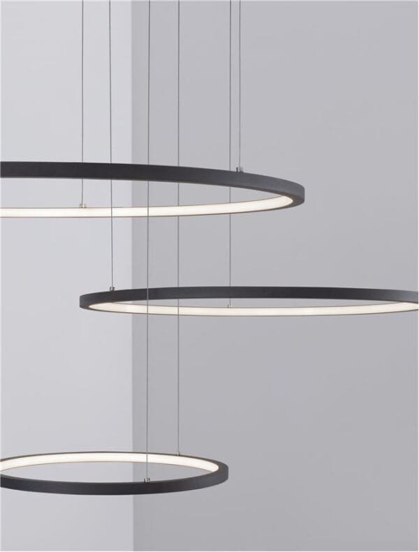 Lustră LED dimabilă neagră Nova Luce Purple 80W 3000K