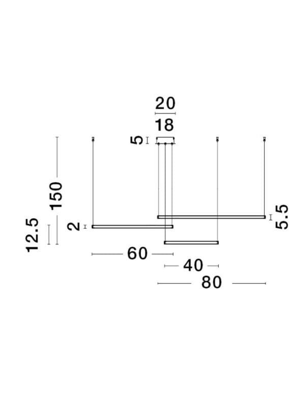 Lustră led dimabilă albă Nova Luce Purple 80W 3000k