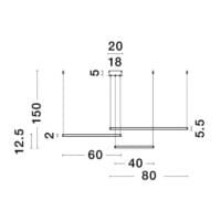 Lustră LED dimabilă aurie Nova Luce Purple 80W 3000K IP20