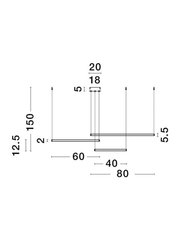 Lustră LED dimabilă aurie Nova Luce Purple 80W 3000K IP20
