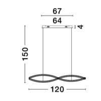 Lustră aurie LED Dimabilă Nova Luce Nudos 80W