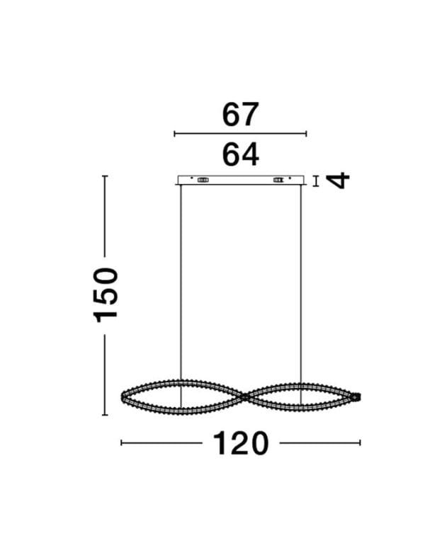 Lustră aurie LED Dimabilă Nova Luce Nudos 80W