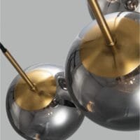 Pendul din metal auriu și sticlă fumurie Nova Luce Spada 3XE27 IP20