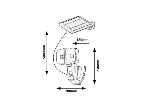 Aplică solară pentru terasă sau casă LED cu senzor de mișcare Rabalux Zlarin 12W IP44 4000K