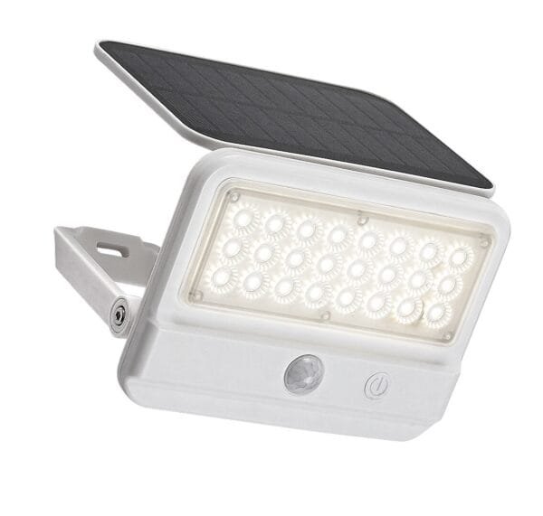 Lampă solară pentru exterior cu senzor de mișcare LED 7W IP54, albă, Rabalux Flaxton