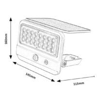 Lampă solară pentru exterior cu senzor de mișcare LED 7W IP54, albă, Rabalux Flaxton