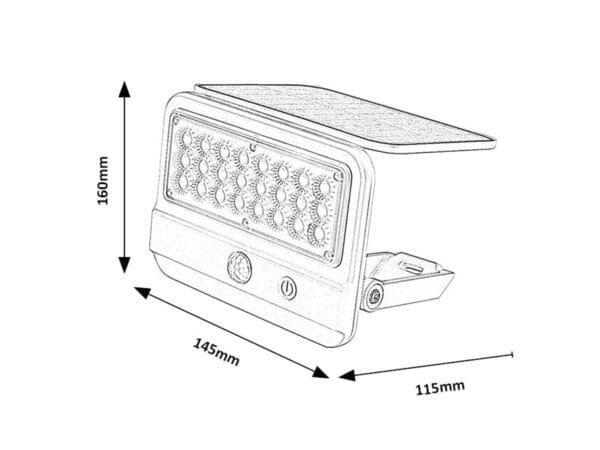 Lampă solară pentru exterior cu senzor de mișcare LED 7W IP54, albă, Rabalux Flaxton