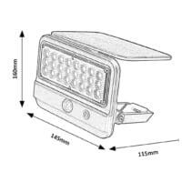 Lampă solară pentru exterior cu senzor de mișcare LED 7W IP54, neagră, Rabalux Flaxton