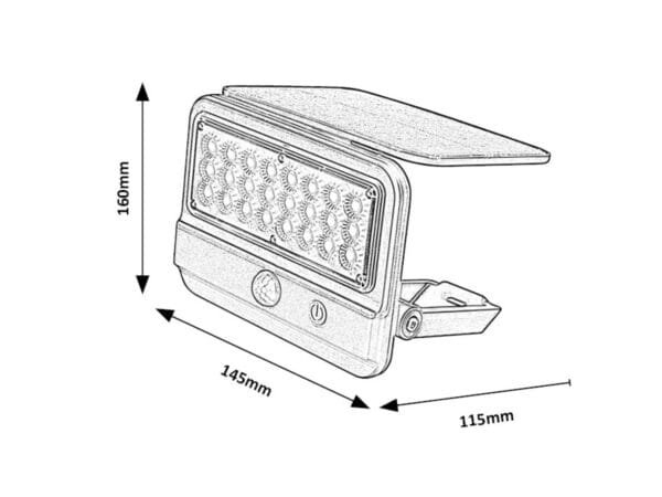 Lampă solară pentru exterior cu senzor de mișcare LED 7W IP54, neagră, Rabalux Flaxton