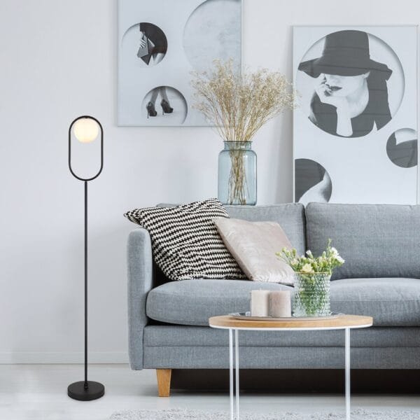 Lampadar cu abajur sferic Rabalux Ghita E27 IP20