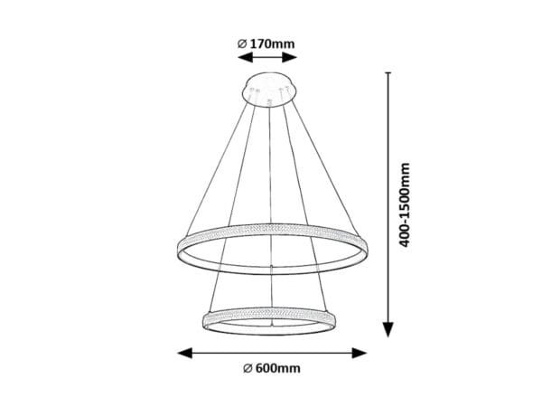 Pendul LED living reglabil Rabalux Grete 60W
