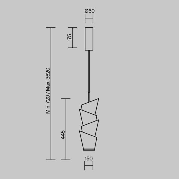 Pendul elegant Maytoni Seoul 14W 3000K IP20