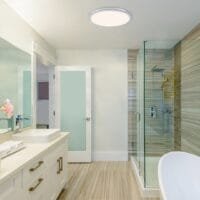 Plafonieră baie cu LED dimabil Rabalux Jeremy rotundă 24W IP44 3000K