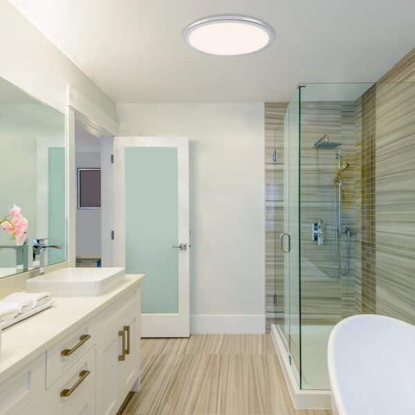 Plafonieră baie cu LED dimabil Rabalux Jeremy rotundă 24W IP44 3000K