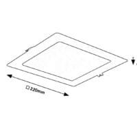 Spot LED încastrat pătrat minimalist Rabalux Shaun2 4000k 18W 22X22 cm