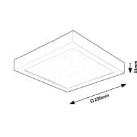 Spot LED pătrat Rabalux Shaun2 3000k 24W Negru 3.3 cm