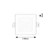 Spot LED pătrat Rabalux Shaun2 3000k 3W Alb