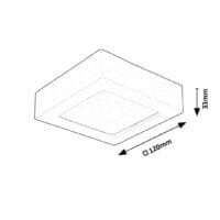 Spot LED pătrat Rabalux Shaun2 3000k 7W Alb 3.3 cm