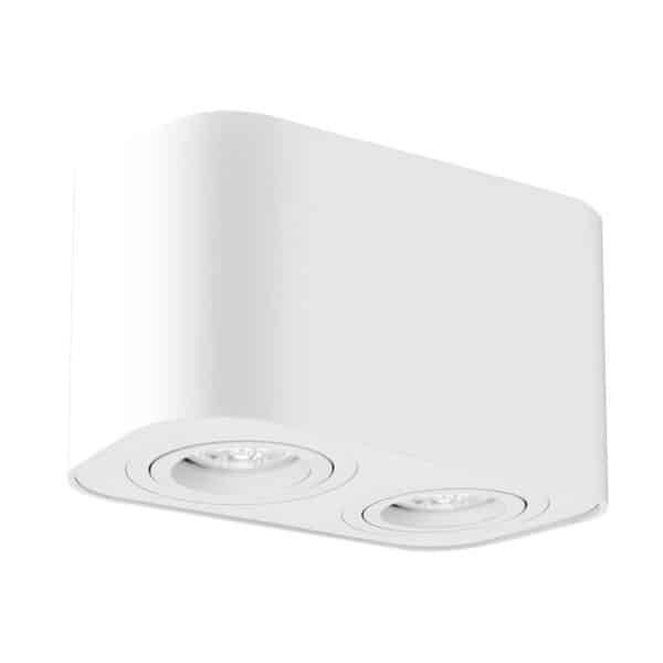 Spot aplicat alb mat dreptunghiular dublu Rabalux Kobald GU10 IP20