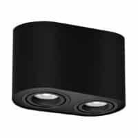 Spot aplicat negru mat cilindric dublu Rabalux Kobald GU10 IP20