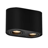 Spot aplicat negru mat cilindric dublu Rabalux Kobald GU10 IP20