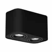 Spot aplicat negru mat dreptunghiular dublu Rabalux Kobald GU10 IP20