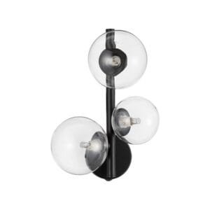 Aplică neagră cu globuri transparente Nova Luce Odillia G9 3x5W
