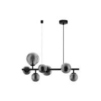 Lustră neagră cu globuri fumurii Nova Luce Odillia G9 7x5W IP20